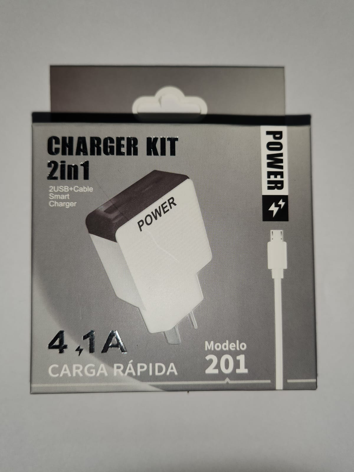 CARGADOR 4.1 2USB POWER MODELO 201 MICROUSB NARANJA
