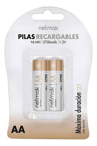 PILAS AA NETMAK RECARGABLES 2700MAH