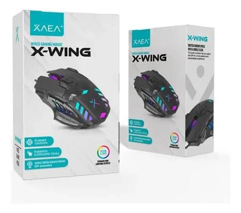 MOUSE GAMER XAEA XWING RGB 6 BOTONES