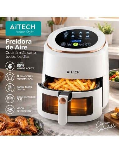 FREIDORA DE AIRE DIGITAL 8 MODOS TACTIL 1400W 7.5L